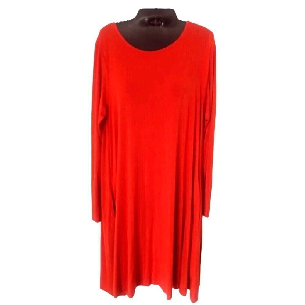 Simply Southern Collection Dress Size Medium Orange Tunic T-Shirt Long Sleeve